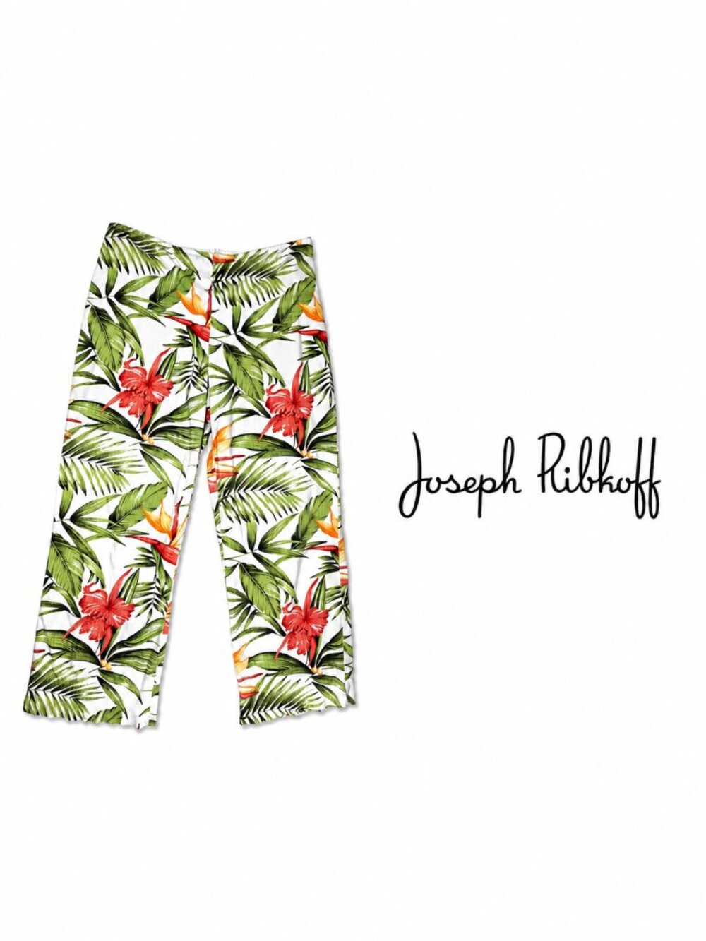 JOSEPH RIBKOFF  Tropical Floral Pants Women's Size 4 Made in Canada